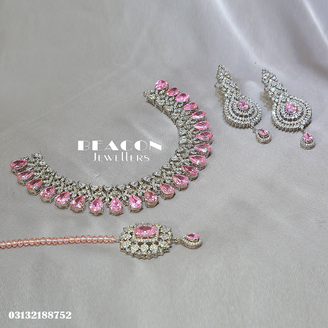 Necklace Set With Tika  and Earrings