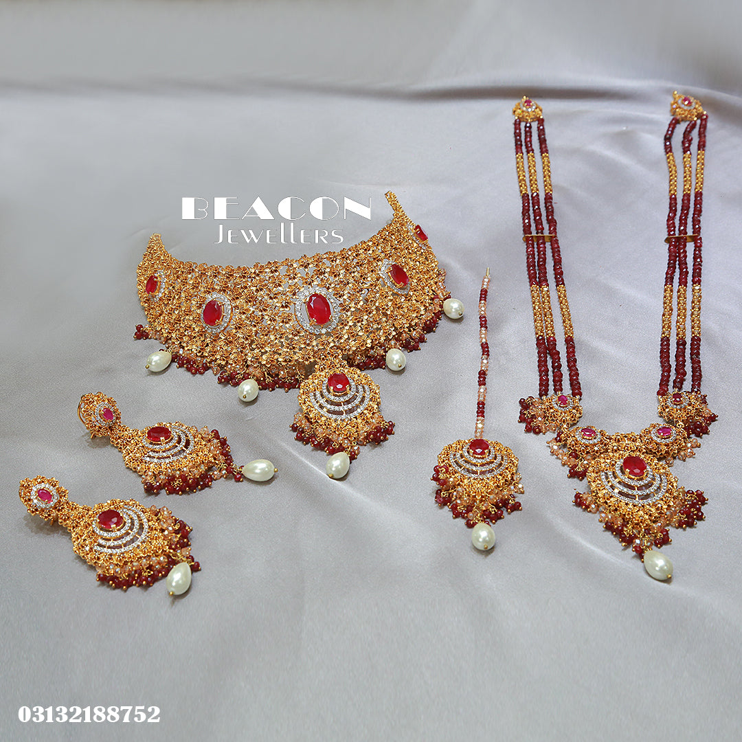 Choker Maala Bindi and Earrings 01