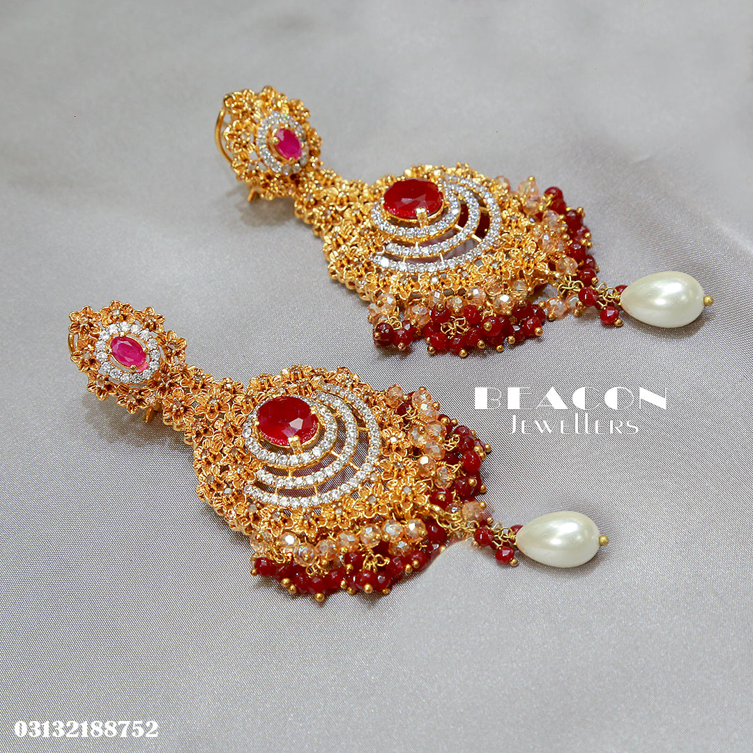 Choker Maala Bindi and Earrings 01