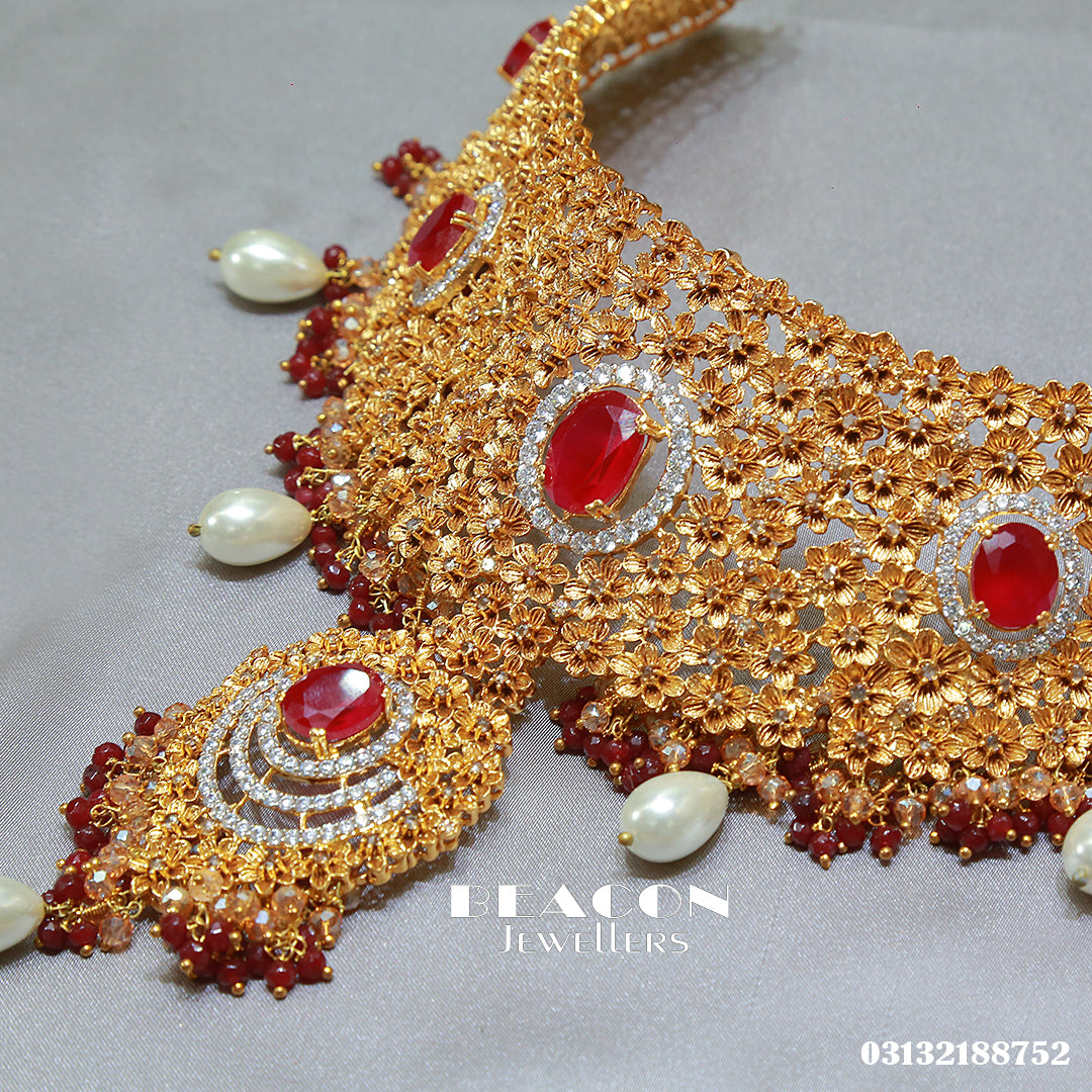 Choker Maala Bindi and Earrings 01