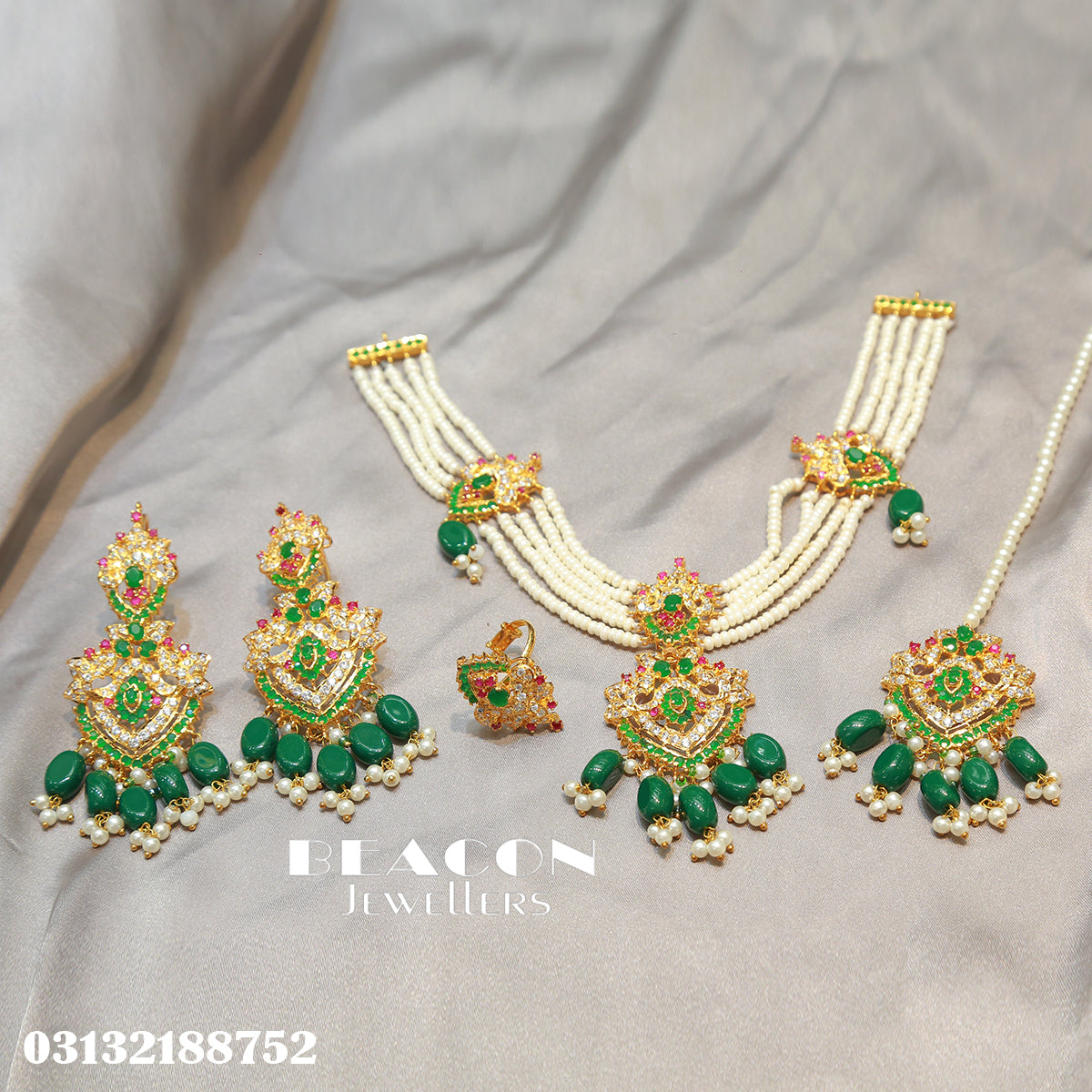 Necklace Ring Bindi and Earrings 06