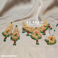 Necklace with Bindi and Earrings 37