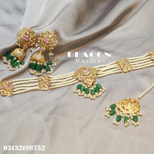 Choker with Bindi and Earrings 03