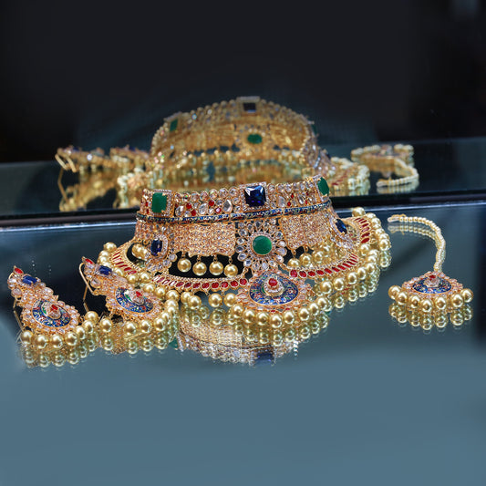 Necklace Set With Ring TIka Earrings