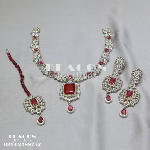 Necklace with Bindi and Earrings 55