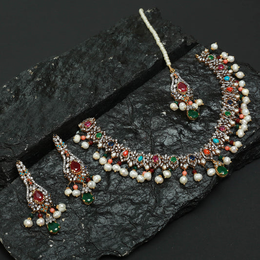 Necklace Set With Earrings ,Tika