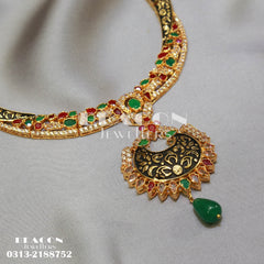 Necklace with Bindi and Earrings 64