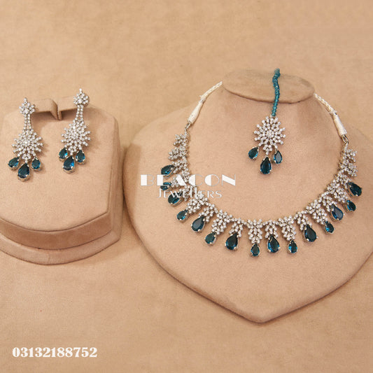 Necklace Set With Tika and Earrings