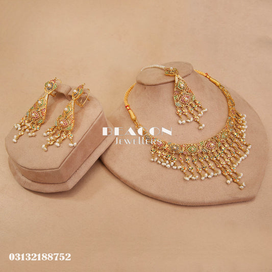 Necklace with Bindi and Earrings 76