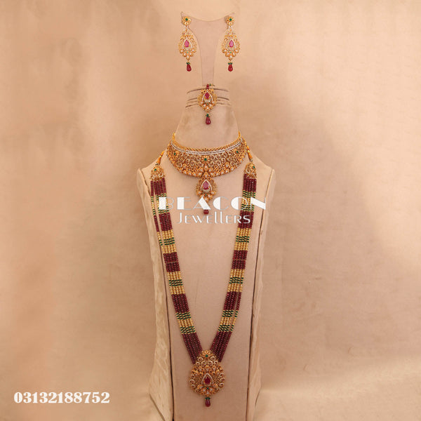 Necklace Set Earrings Mala With Tika