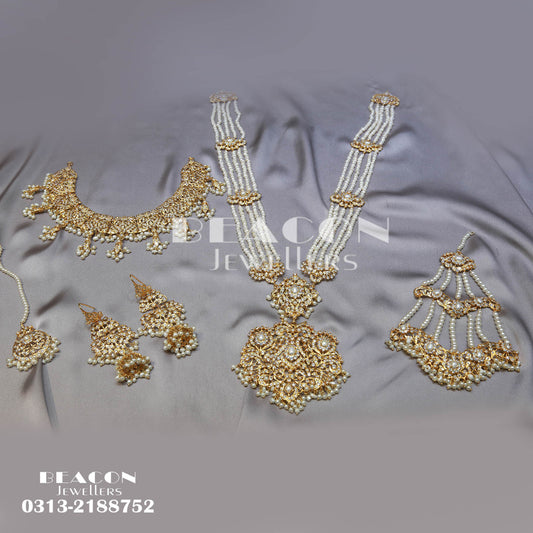 Necklace Set With Mala ,Earrings  ,Tika