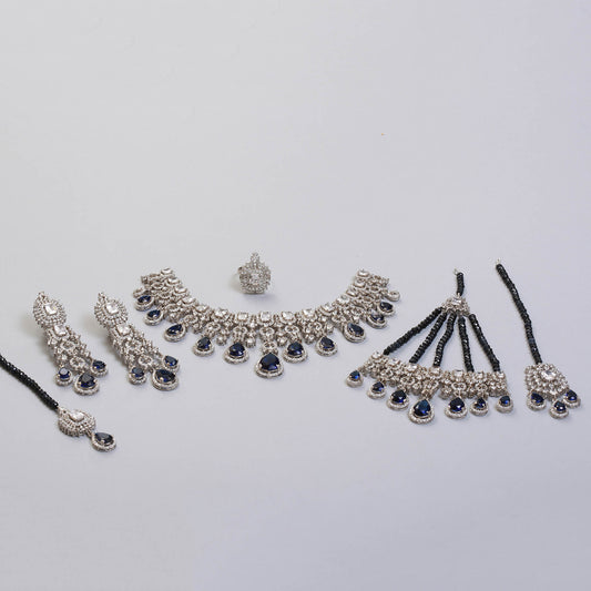 Necklace with Earrings, Ring , Tika, Jhumar