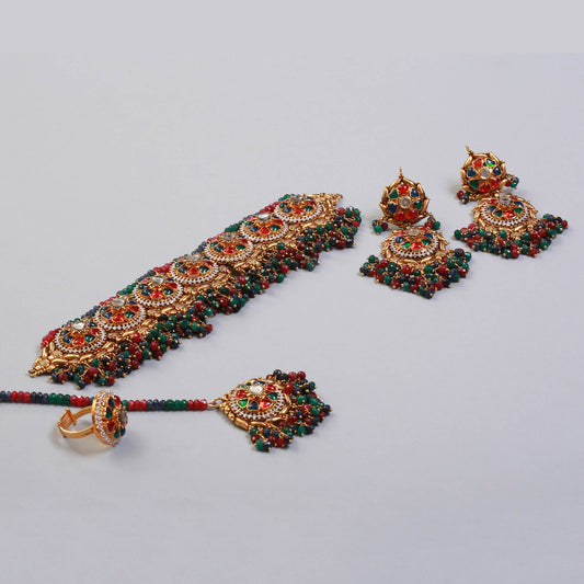Choker with Earrings,Tika and Ring