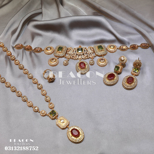 Necklace Set With Mala Earrings Ring