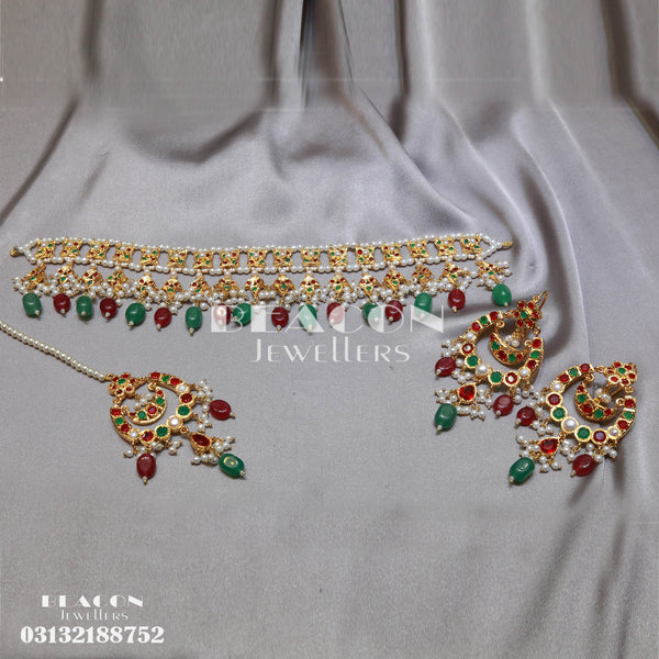 Choker Set With Tika and Earrings