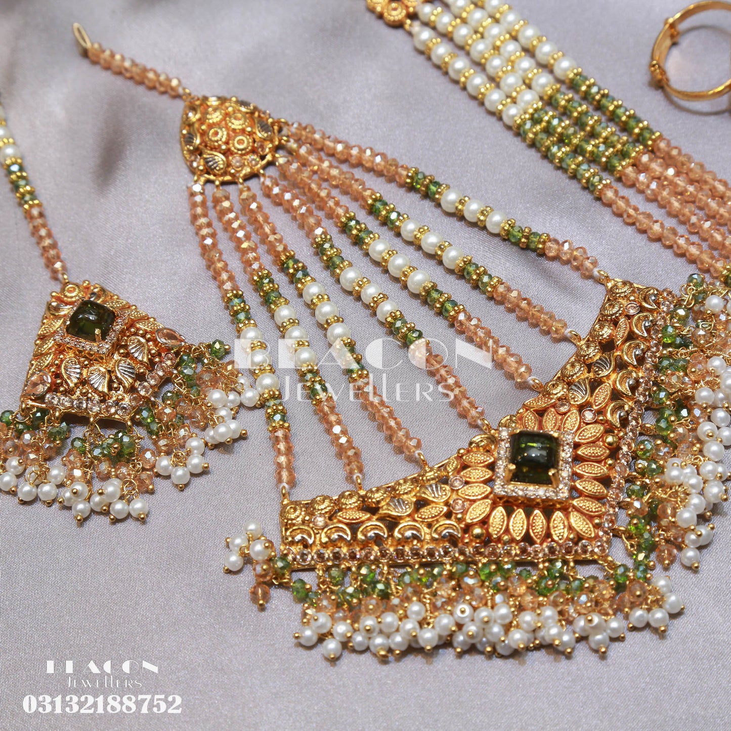 Necklace Set Mala Earrings TIka Jhomars Ring