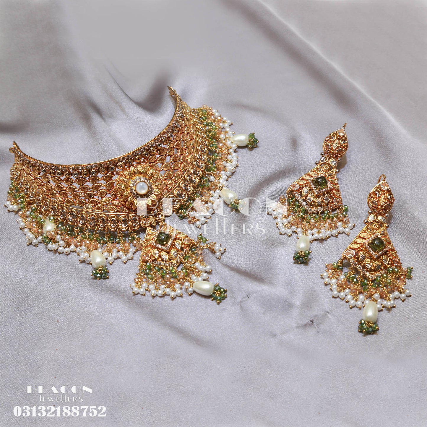 Necklace Set Mala Earrings TIka Jhomars Ring