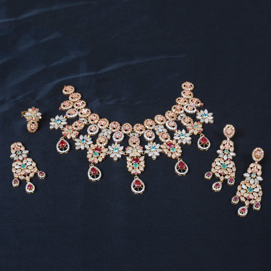 Necklace with Earrings,Tika and Rings