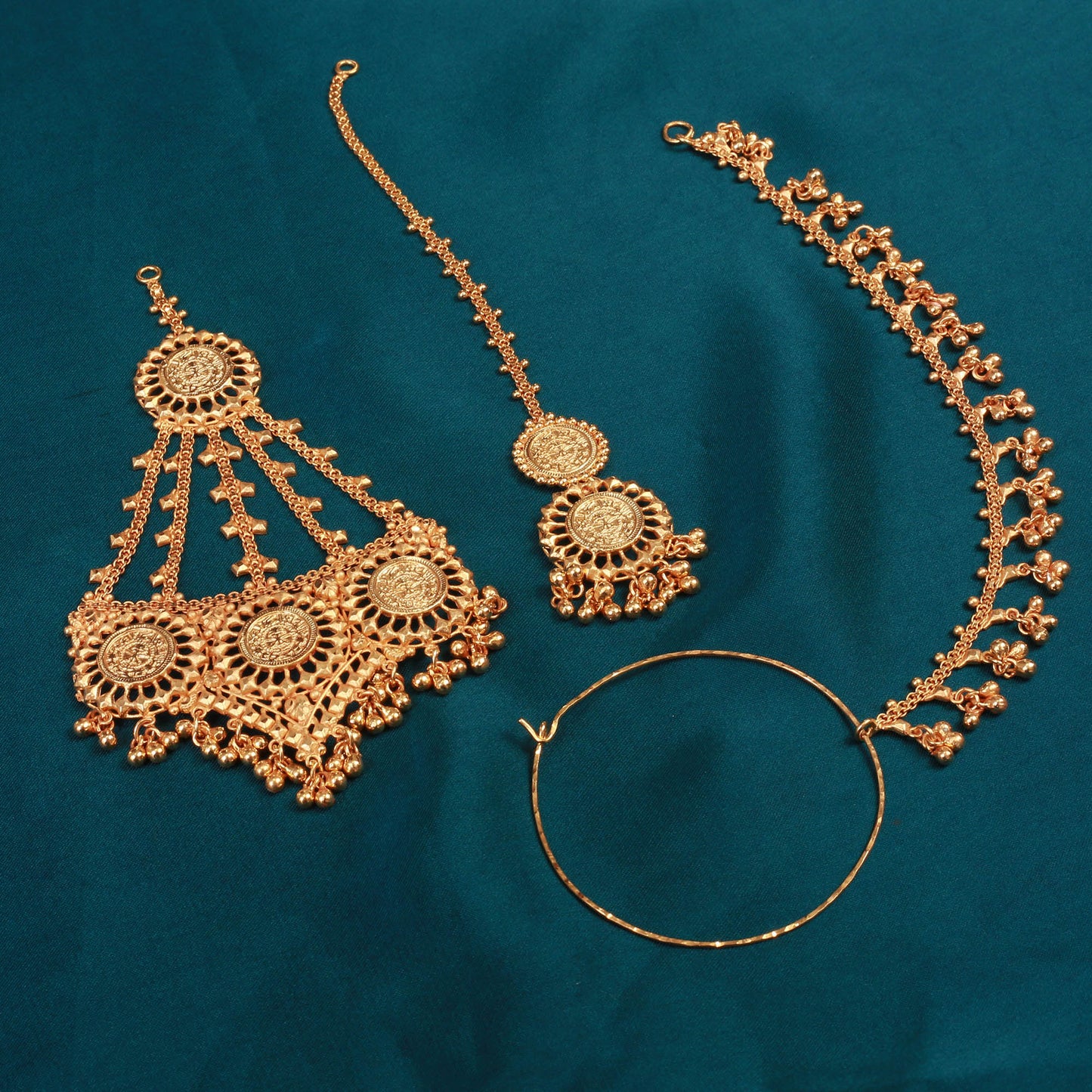 Necklace with Earrings,Tika ,Ring and Jhomar