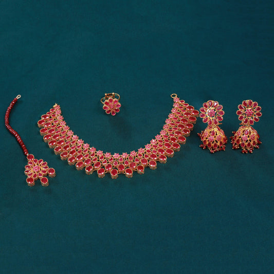 Necklace Earrings, TIka and Rings