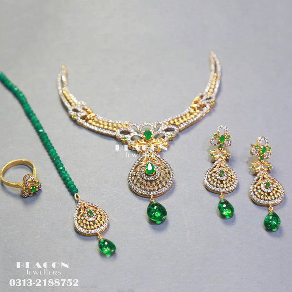 Necklace Set With Ring Tika Earrings