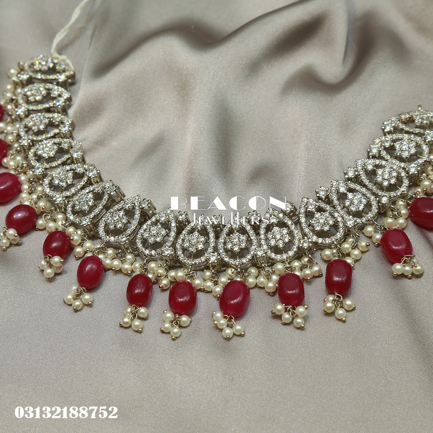 Necklace with Bindi and Earrings 39