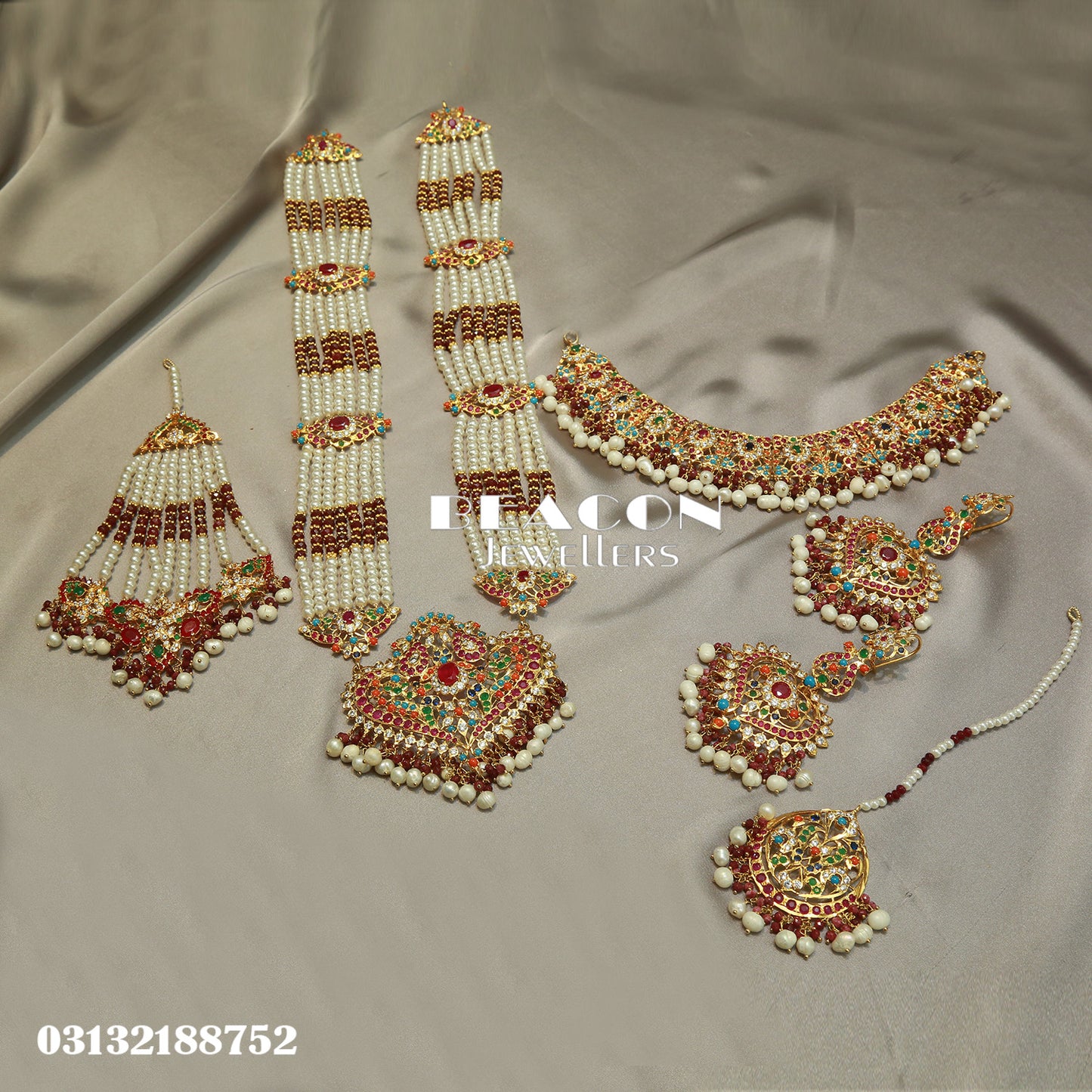 Choker Maala Bindi Jhoomer and Earrings 04