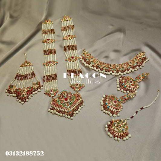 Necklace Set With Mala Tika Earrings Jhomars