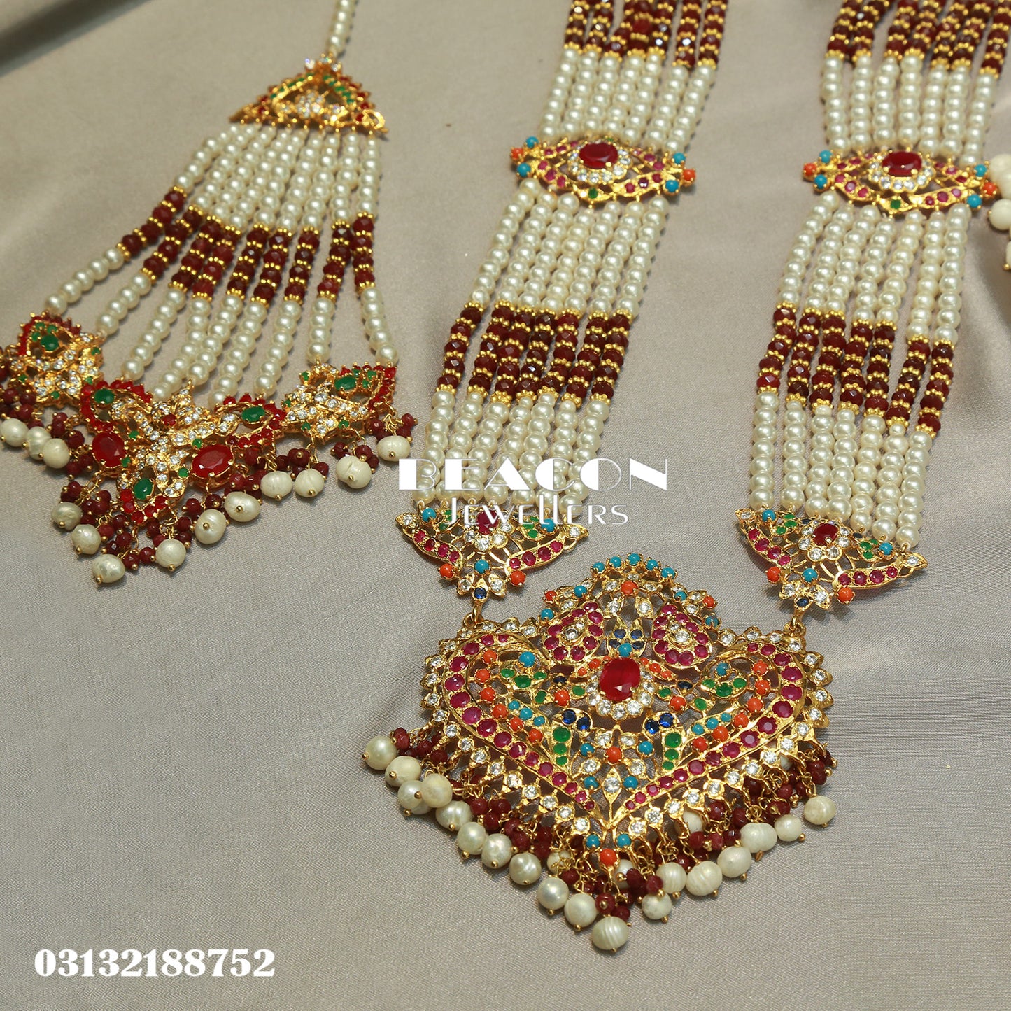 Choker Maala Bindi Jhoomer and Earrings 04