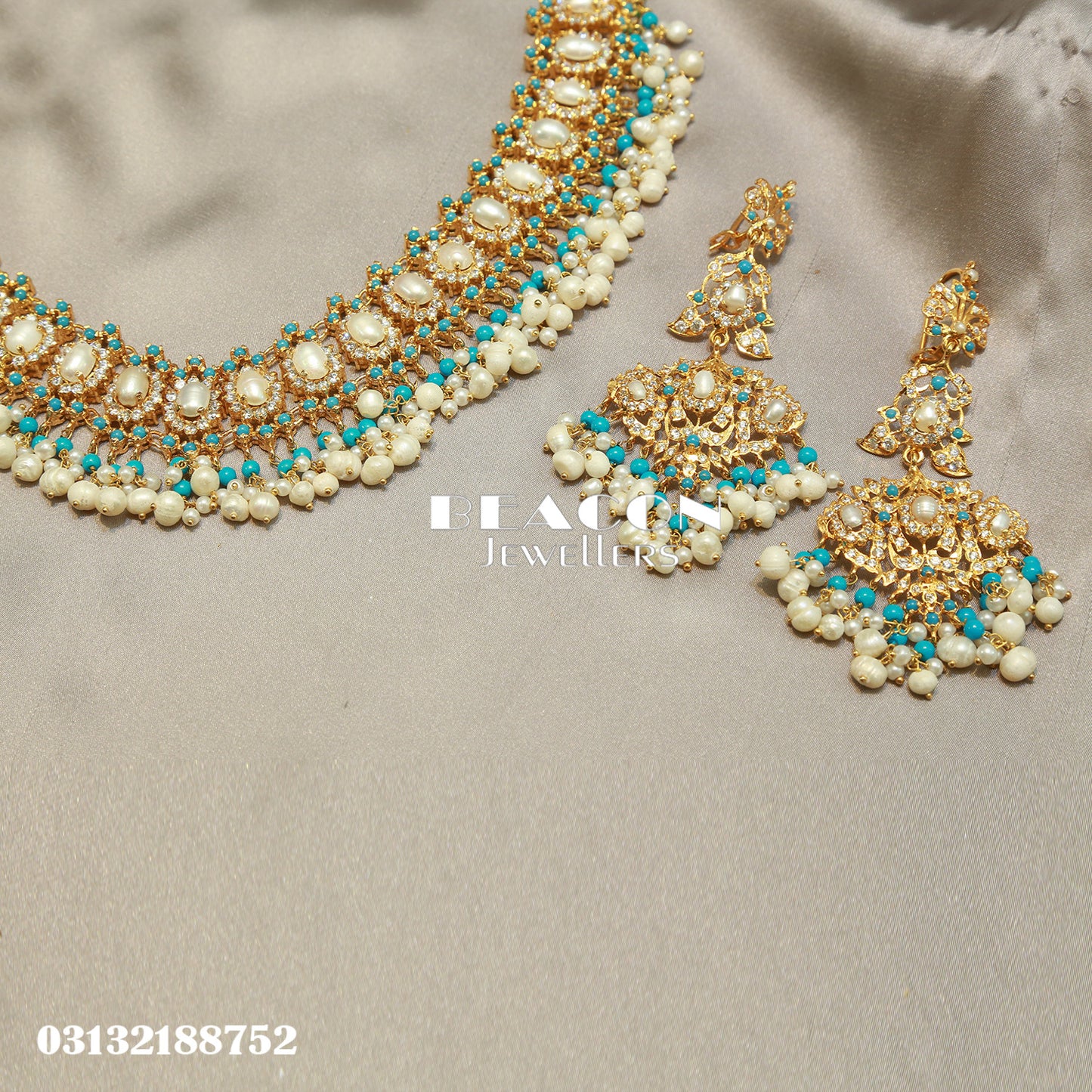 Choker Set Mala Ring Tika Bracelet and Earrings