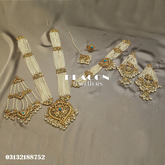 Choker Maala Ring Bindi Jhoomer and Earrings 03