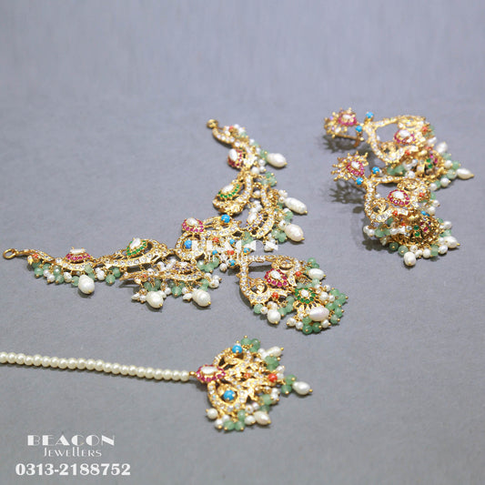 Necklace Set with Tika and Earrings