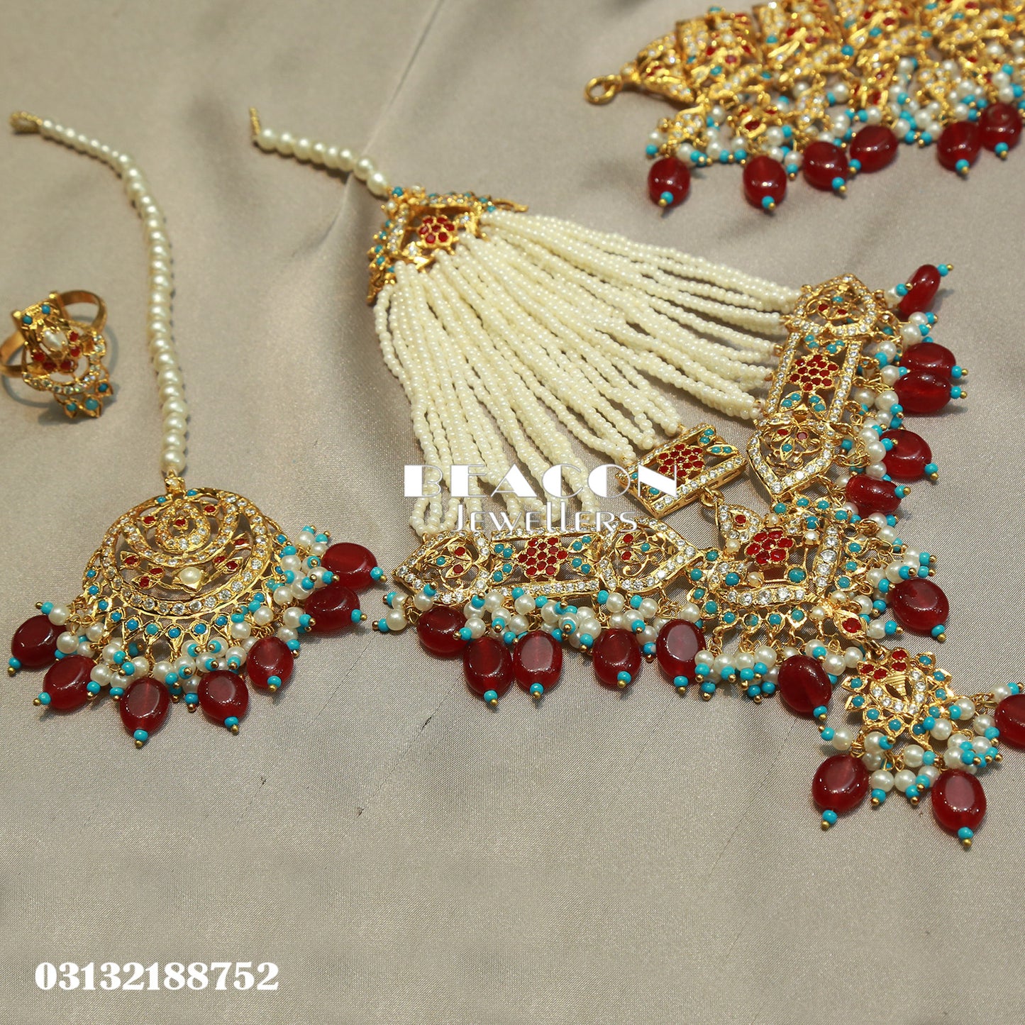 Choker Ring Bindi Jhoomer and Earrings 02