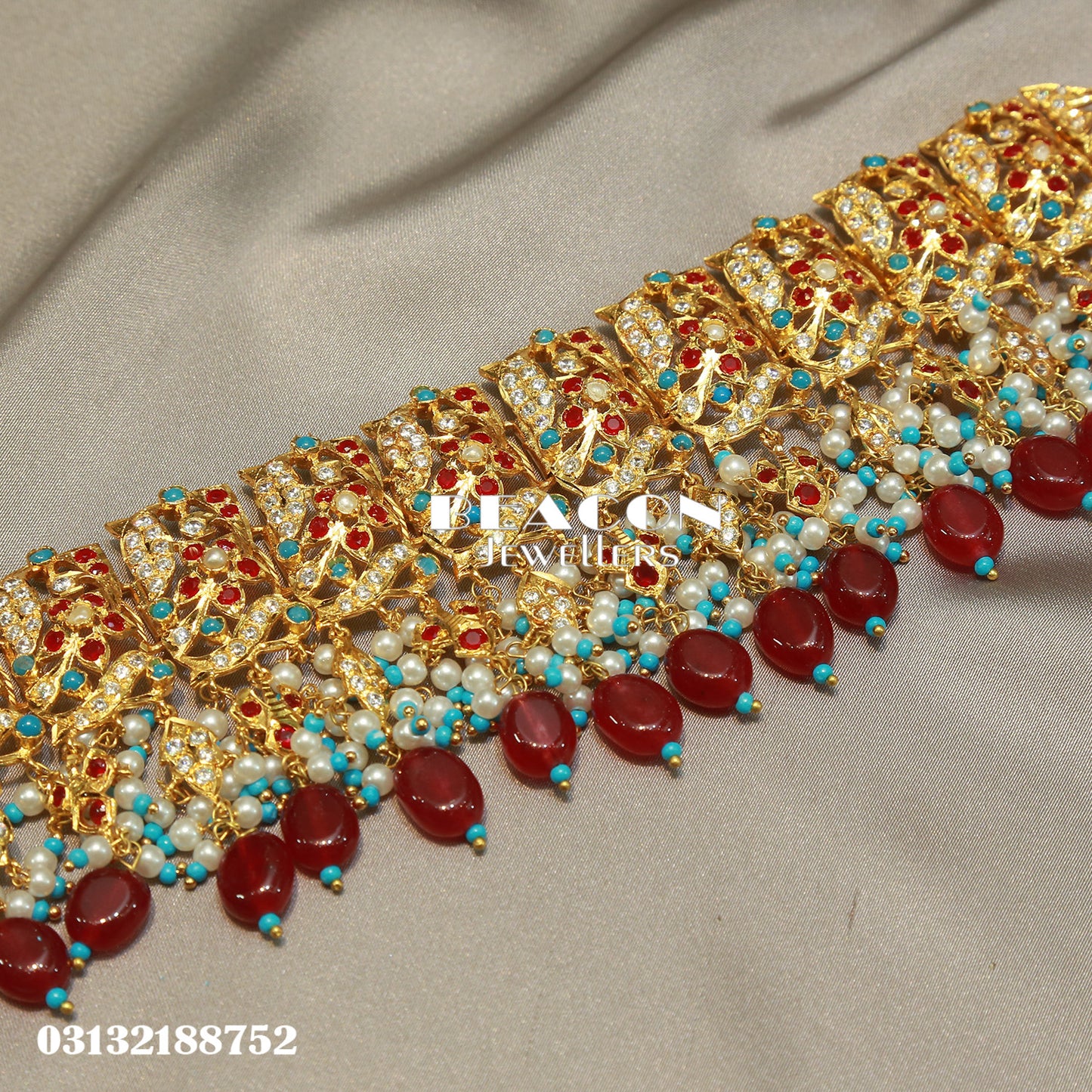 Choker Ring Bindi Jhoomer and Earrings 02