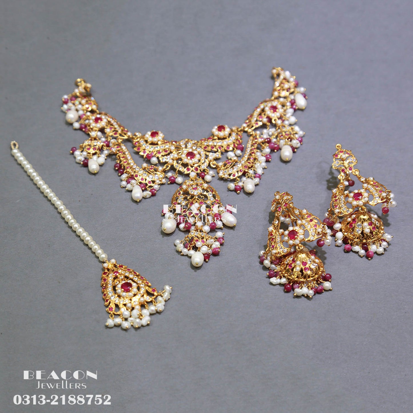 Necklace with Bindi and Earrings 46
