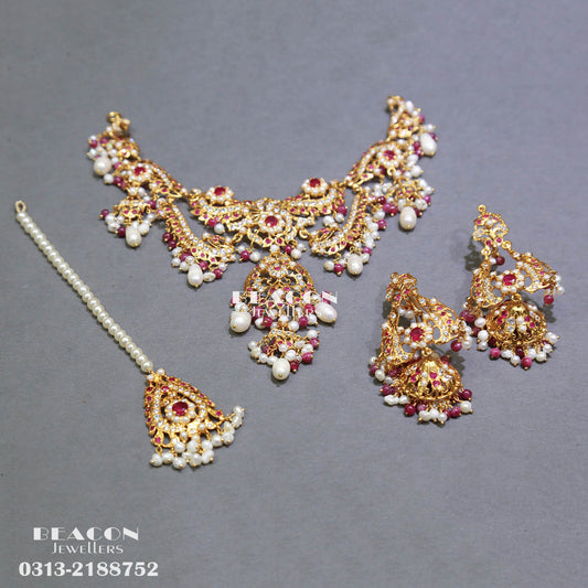 Necklace with Bindi and Earrings 46