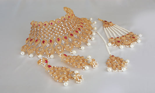 Choker Set Earrings Tika Jhoomar Ring
