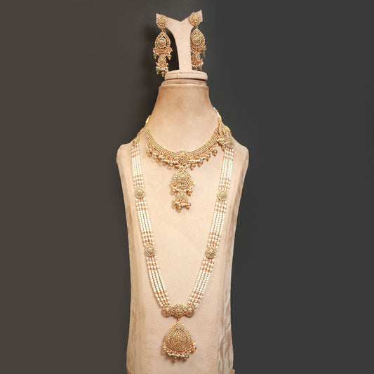 Necklace Set With Malla and Earring ,Tika.