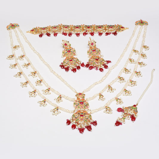 Choker Set With Mala Earrings TIka