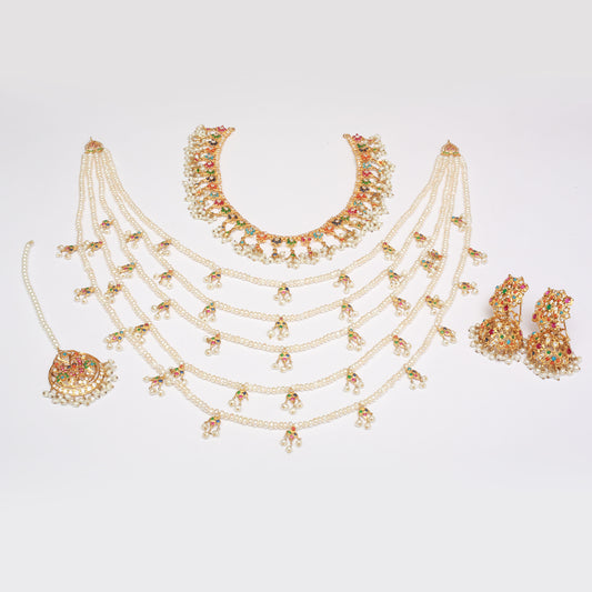 Necklace Set With Mala Earrings Tika
