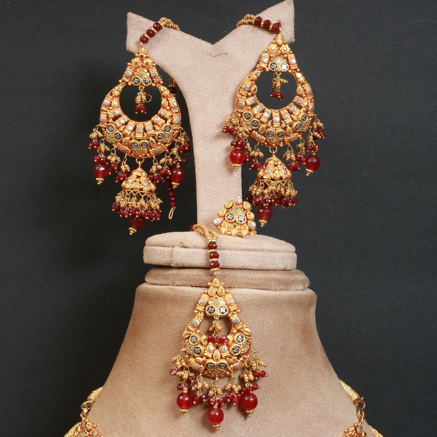 Necklace and Mala, Earrings, Jhumar, Tika