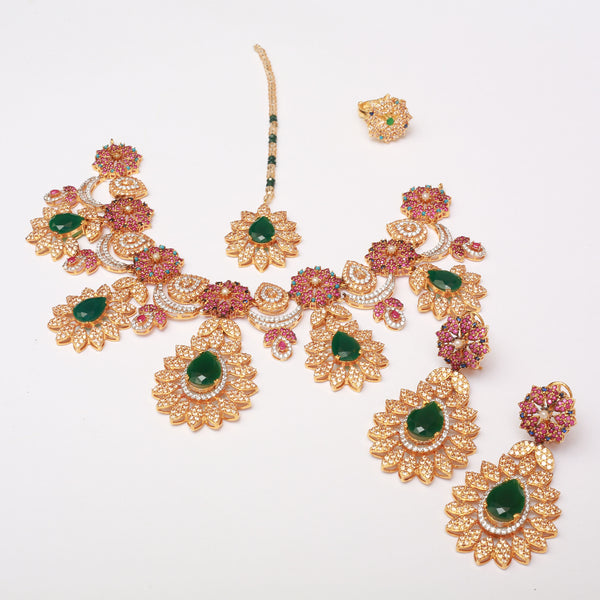 Necklace Set With Tika Earrings