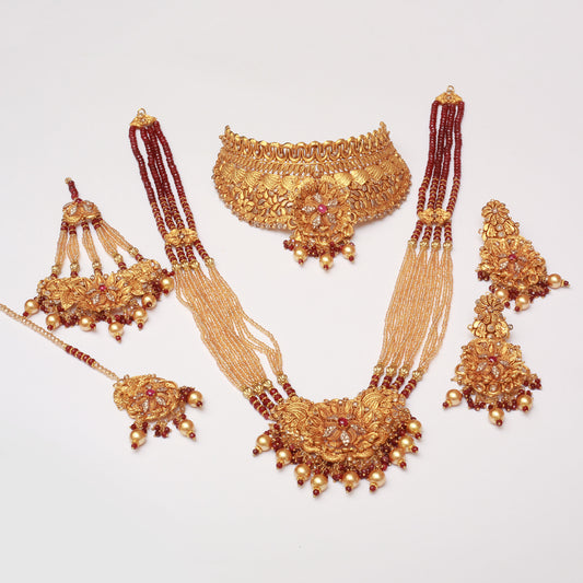 Choker Set With Mala Earrings TIka Jhomar