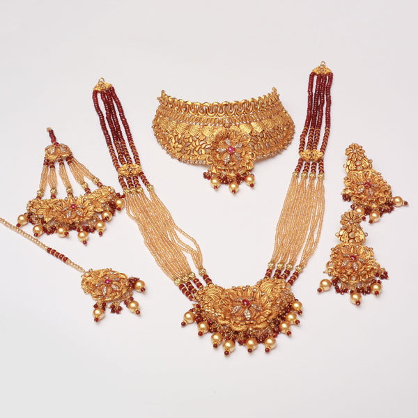 Choker Set With Mala Earrings TIka Jhomar