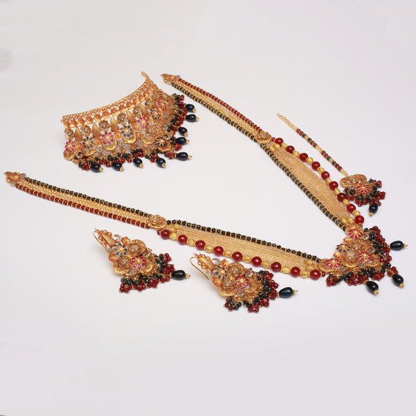 Choker Set With Mala Earrings Tika