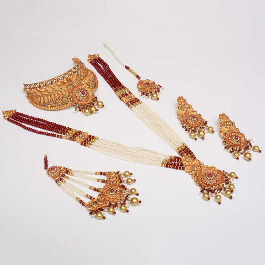 Necklace Set With Mala Tika Earrings Jhomar