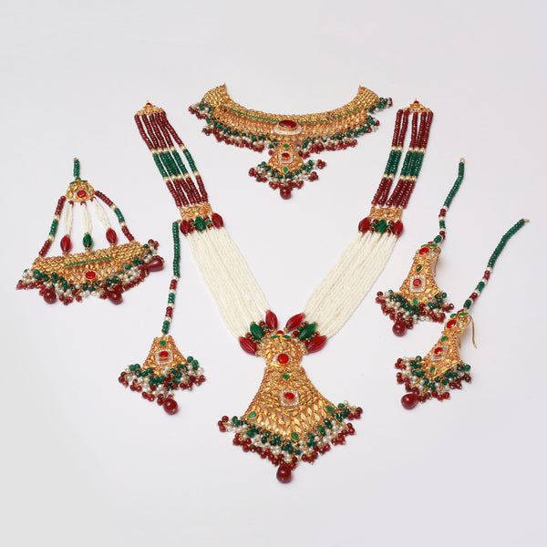 Necklace Set WIth Mala Tika Earrings Jhomar