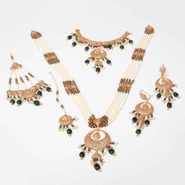 Necklace Set WIth Mala Tika Earrings Jhomar