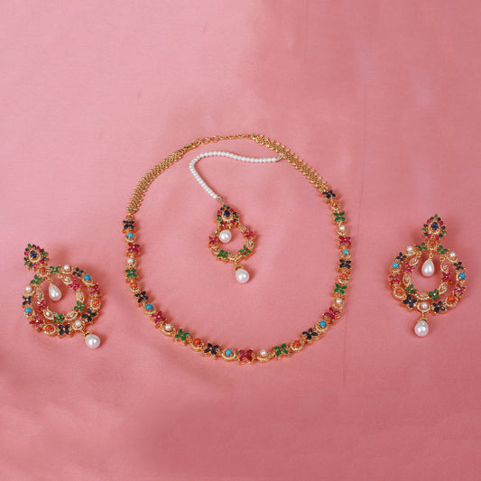 Necklace with Earrings and Tika