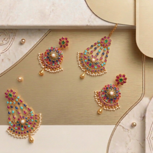 Teeka, Jhumar, Mathapatti & Earrings